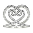 thumbnail image 1 of ARAIYA FINE JEWELRY 14K White Gold Lab Grown Diamond Heart Band Ring (1/2 cttw, D-F Color, VS Clarity), Size 7, 1 of 5