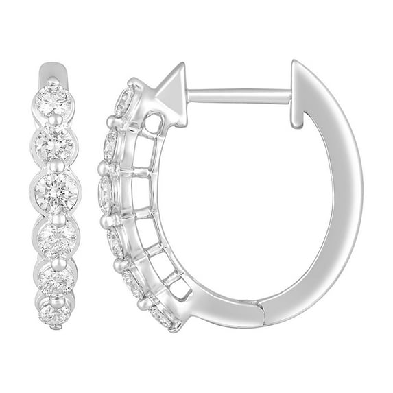Araiya Fine Jewelry 14K White Gold Lab Grown Diamond Hoop Earrings (1/2 cttw, E-F Color, VS1 Clarity)