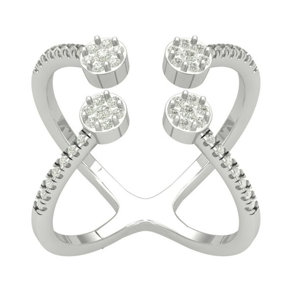 ARAIYA FINE JEWELRY 14K White Gold Lab Grown Diamond Open Band Ring (1/2 cttw, D-F Color, VS Clarity), Size 5.5