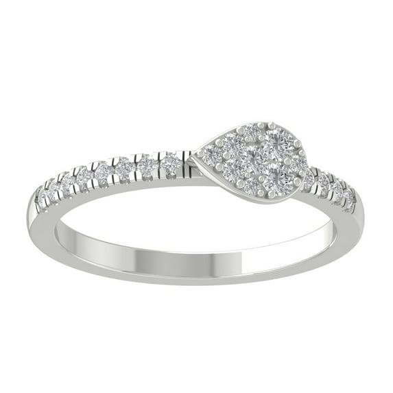 ARAIYA FINE JEWELRY 14K White Gold Lab Grown Diamond Ring (1/4 cttw, D-F Color, VS Clarity), Size 10