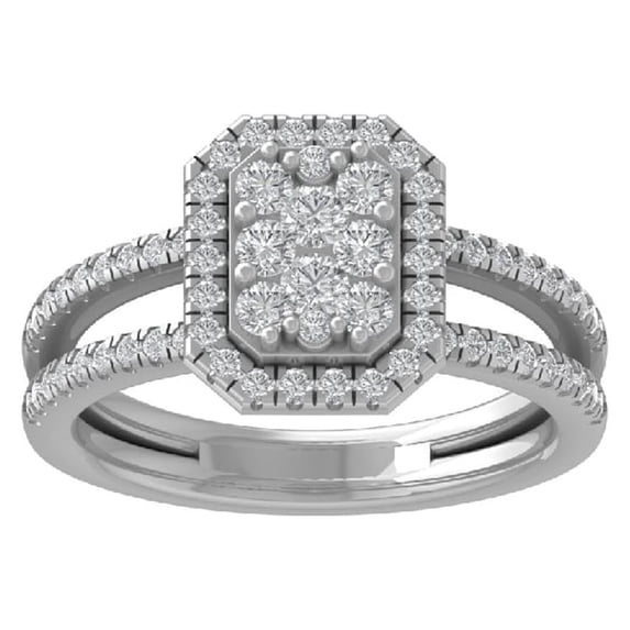 ARAIYA FINE JEWELRY 14K White Gold Lab Grown Diamond Ring (3/4 cttw, D-F Color, VS Clarity) Size 6