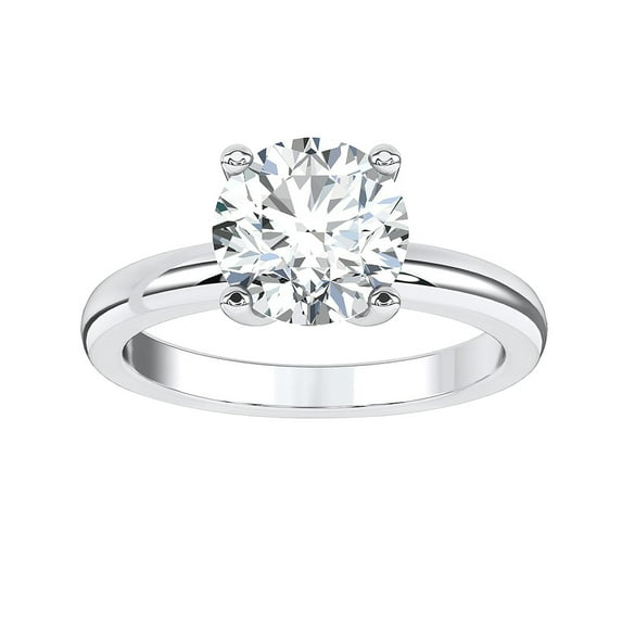 ARAIYA FINE JEWELRY 14K White Gold Lab Grown Diamond Solitaire Engagement Ring (1/2 cttw, E-F Color, VS1 Clarity) Size 7