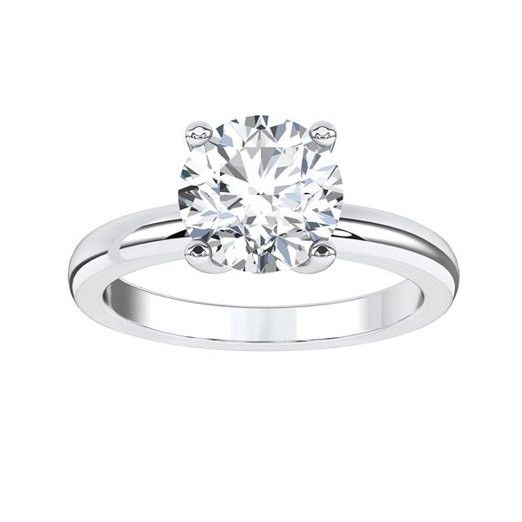 ARAIYA FINE JEWELRY 14K White Gold Lab Grown Diamond Solitaire Engagement Ring (3/4 cttw, E-F Color, VS1 Clarity) Size 10