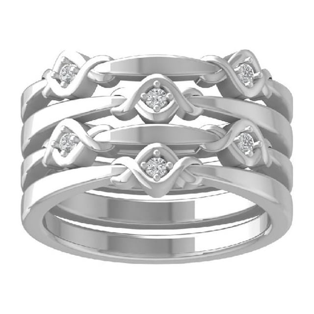 ARAIYA FINE JEWELRY 14K White Gold Lab Grown Diamond Stackable Band