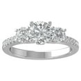 thumbnail image 1 of ARAIYA FINE JEWELRY 14K White Gold Lab Grown Diamond Three Stone Engagement Ring (1 3/4 cttw, D-F Color, VS Clarity) Size 5.5, 1 of 4