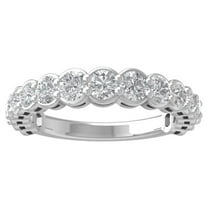 ARAIYA FINE JEWELRY 14K White Gold Lab Grown Diamond Wedding Band Ring (1 1/3 cttw, D-F Color, VS Clarity) Size 6.5