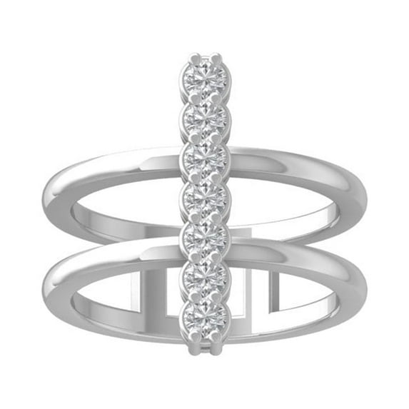 ARAIYA FINE JEWELRY 14K White Gold Lab Grown Diamond Wedding Band Ring (1/2 cttw, D-F Color, VS Clarity) Size 6.5