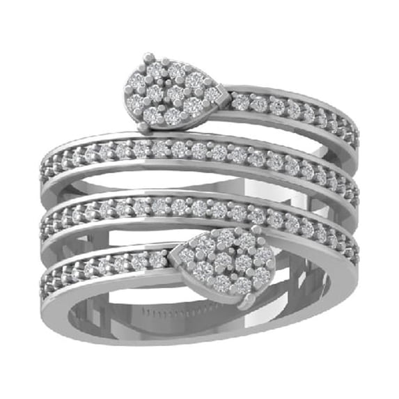 ARAIYA FINE JEWELRY 14K White Gold Lab Grown Diamond Wedding Band Ring (1/2 cttw, D-F Color, VS Clarity) Size 6.5
