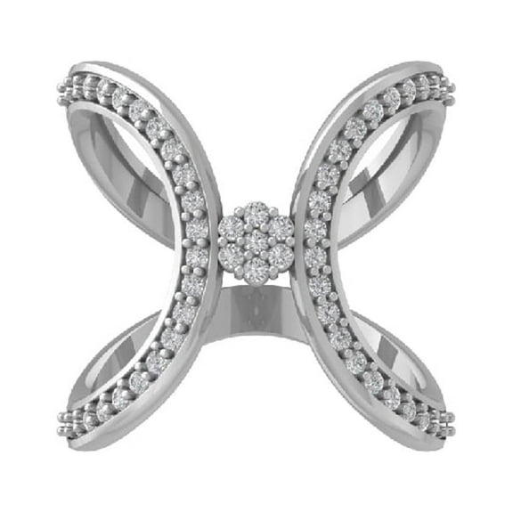 ARAIYA FINE JEWELRY 14K White Gold Lab Grown Diamond Wedding Band Ring (1/2 cttw, D-F Color, VS Clarity) Size 7.5