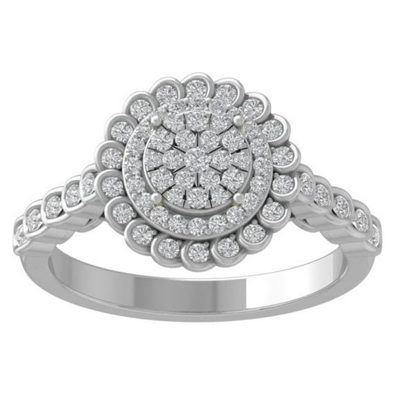 ARAIYA FINE JEWELRY 14K White Gold Lab Grown Diamond Wedding Band Ring (1/2 cttw, D-F Color, VS Clarity) Size 8