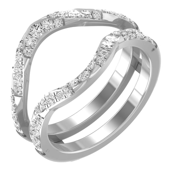 ARAIYA FINE JEWELRY 14K White Gold Lab Grown Diamond Wedding Band Ring (1/2 cttw, D-F Color, VS1 Clarity) Size 5