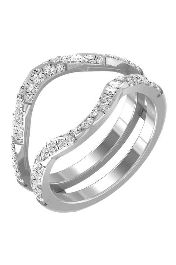 FINE JEWELRY 14K White Gold Lab Grown Diamond Wedding Band Ring (1/2 cttw, D-F Color, VS1 Clarity) Size 9