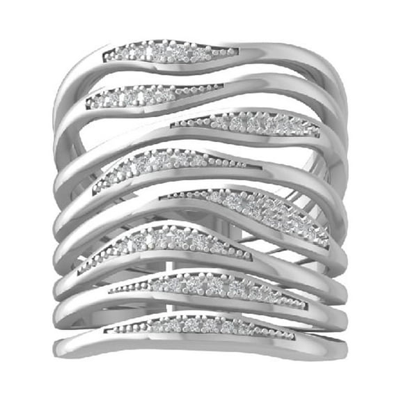 ARAIYA FINE JEWELRY 14K White Gold Lab Grown Diamond Wedding Band Ring (1/4 cttw, D-F Color, VS Clarity) Size 7.5