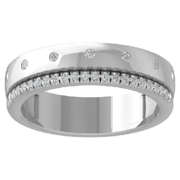 ARAIYA FINE JEWELRY 14K White Gold Lab Grown Diamond Wedding Band Ring (1/4 cttw, D-F Color, VS Clarity) Size 7