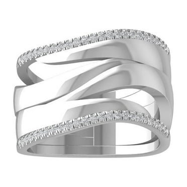 ARAIYA FINE JEWELRY 14K White Gold Lab Grown Diamond Wedding Band Ring (1/5 cttw, D-F Color, VS Clarity) Size 10