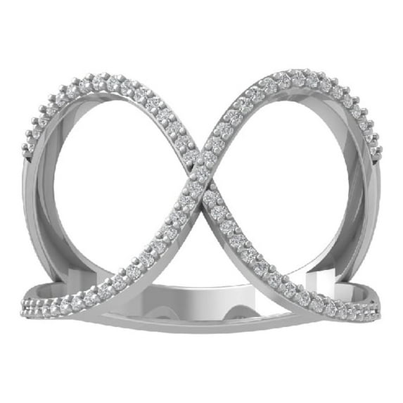 ARAIYA FINE JEWELRY 14K White Gold Lab Grown Diamond Wedding Band Ring (1/5 cttw, D-F Color, VS Clarity) Size 8.5