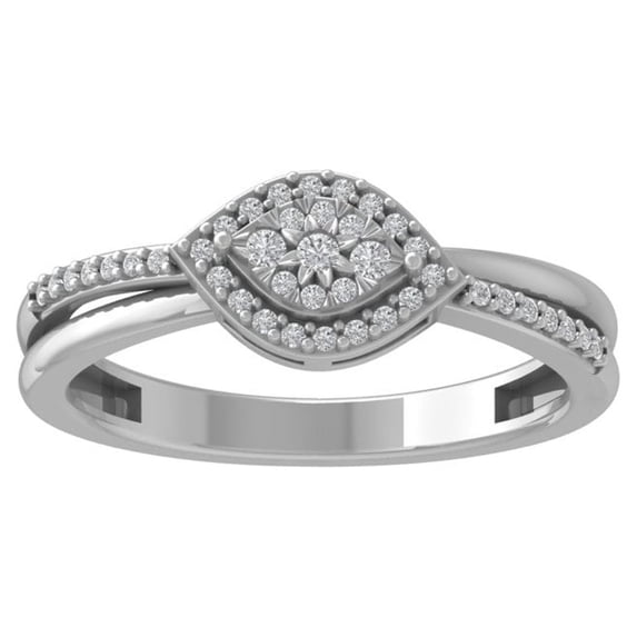 ARAIYA FINE JEWELRY 14K White Gold Lab Grown Diamond Wedding Band Ring (1/5 cttw, D-F Color, VS Clarity) Size 9
