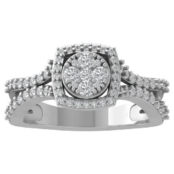 ARAIYA FINE JEWELRY 14K White Gold Lab Grown Diamond Wedding Band Ring (3/4 cttw, D-F Color, VS Clarity) Size 5