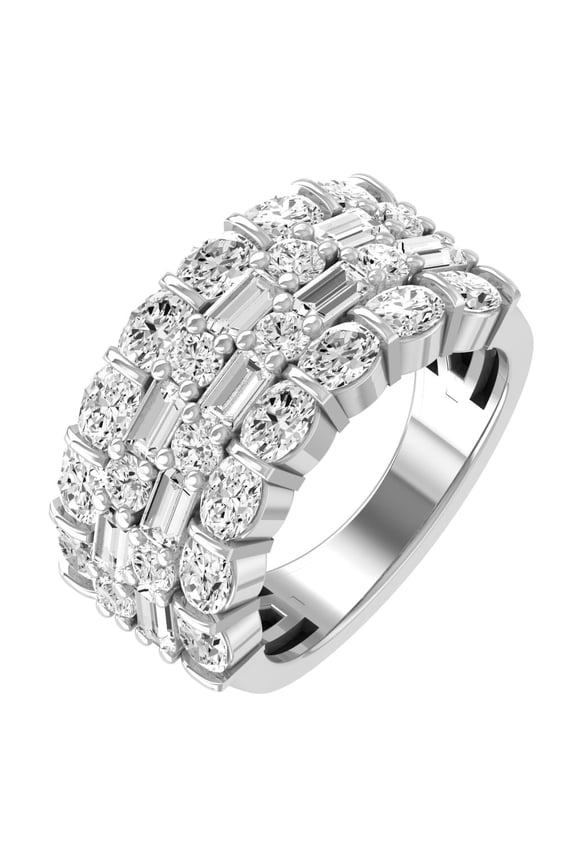 FINE JEWELRY 14K White Gold Lab Grown Diamond Wedding Band Ring (3 cttw, D-F Color, VS1 Clarity) Size 10