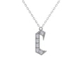 thumbnail image 1 of ARAIYA FINE JEWELRY 14K White Gold Lab Grown Diamond letter " c " Initial Pendant Silver Cable Chain Necklace (1/5 cttw, D-F Color, VS Clarity) 18 ", 1 of 4