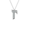 thumbnail image 1 of ARAIYA FINE JEWELRY 14K White Gold Lab Grown Diamond letter " r " Initial Pendant Silver Cable Chain Necklace (1/5 cttw, D-F Color, VS Clarity) 18 ", 1 of 4