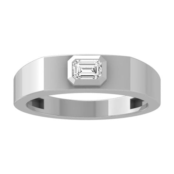 Araiya 14K White Gold Lab Grown Emerald shape Diamond Solitaire Engagement Ring (1/4 Cttw, D-F Color, VS1 Clarity) Size 5