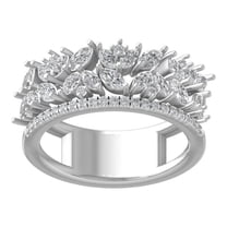 ARAIYA FINE JEWELRY 14K White Gold Marquise-shape Diamond Wedding Band Ring (1 cttw, I-J Color, I2-I3 Clarity) Size 5