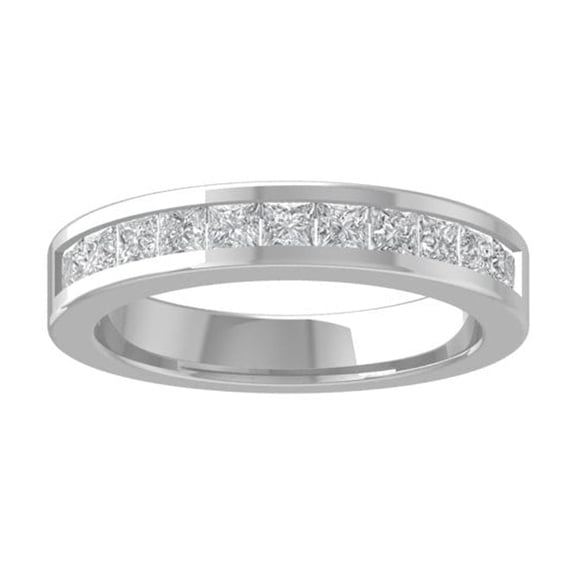 ARAIYA FINE JEWELRY 14K White Gold Pear-shape Diamond Wedding Band Ring (1 1/2 cttw, I-J Color, I2-I3 Clarity) Size 10