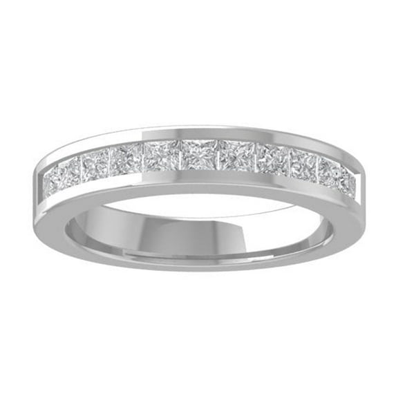 ARAIYA FINE JEWELRY 14K White Gold Pear-shape Diamond Wedding Band Ring (1 cttw, I-J Color, I2-I3 Clarity) Size 8
