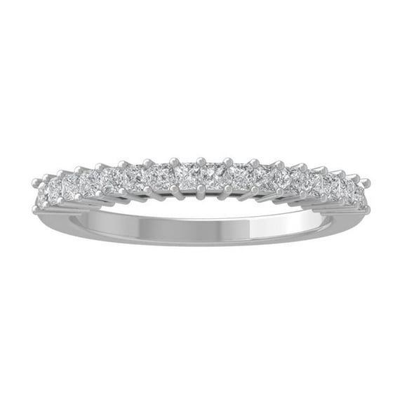 Araiya Fine Jewelry 14K White Gold Princess-shape Diamond Wedding Band Ring (1 cttw, I-J Color, I2-I3 Clarity), Size 7