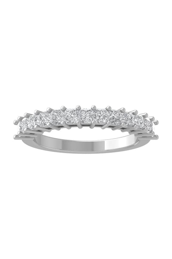 Araiya Fine Jewelry 14K White Gold Princess-shape Diamond Wedding Band Ring (1 cttw, I-J Color, I2-I3 Clarity), Size 10