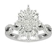 thumbnail image 1 of ARAIYA FINE JEWELRY 14K White Gold Round Baguette and Marquise Lab Grown Diamond Halo Ring (3/4 cttw, D-F Color, VS Clarity), Size 7, 1 of 5