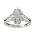 thumbnail image 1 of ARAIYA FINE JEWELRY 14K White Gold Round Baguette and Marquise Lab Grown Diamond Halo Ring (3/4 cttw, D-F Color, VS Clarity), Size 9, 1 of 5