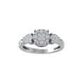thumbnail image 1 of ARAIYA FINE JEWELRY 14K White Gold Round Cluster Diamond Engagement Ring (1/2 cttw, I-J Color, I2-I3 Clarity), Size 10, 1 of 5
