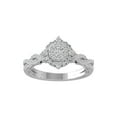 thumbnail image 1 of ARAIYA FINE JEWELRY 14K White Gold Round Cluster Diamond Engagement Ring (1/2 cttw, I-J Color, I2-I3 Clarity), Size 7, 1 of 5