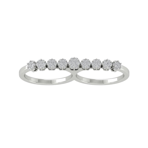 ARAIYA FINE JEWELRY 14K White Gold Round Cluster Diamond Engagement Ring (1/2 cttw, I2-I3 Clarity, I-J Color) Size 5.5
