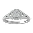 thumbnail image 1 of ARAIYA FINE JEWELRY 14K White Gold Round Cluster Diamond Engagement Ring (1/2 cttw, I2-I3 Clarity, I-J Color) Size 6, 1 of 5