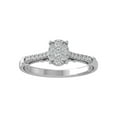 thumbnail image 1 of ARAIYA FINE JEWELRY 14K White Gold Round Cluster Diamond Engagement Ring (1/3 cttw, I-J Color, I2-I3 Clarity), Size 5.5, 1 of 5