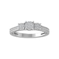 thumbnail image 1 of ARAIYA FINE JEWELRY 14K White Gold Round Cluster Diamond Engagement Ring (1/3 cttw, I-J Color, I2-I3 Clarity), Size 8, 1 of 5