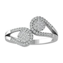 ARAIYA FINE JEWELRY 14K White Gold Round Cluster Diamond Engagement Ring (1/3 cttw, I2-I3 Clarity, I-J Color) Size 5.5