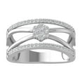 thumbnail image 1 of ARAIYA FINE JEWELRY 14K White Gold Round Cluster Diamond Engagement Ring (1/3 cttw, I2-I3 Clarity, I-J Color) Size 6, 1 of 5