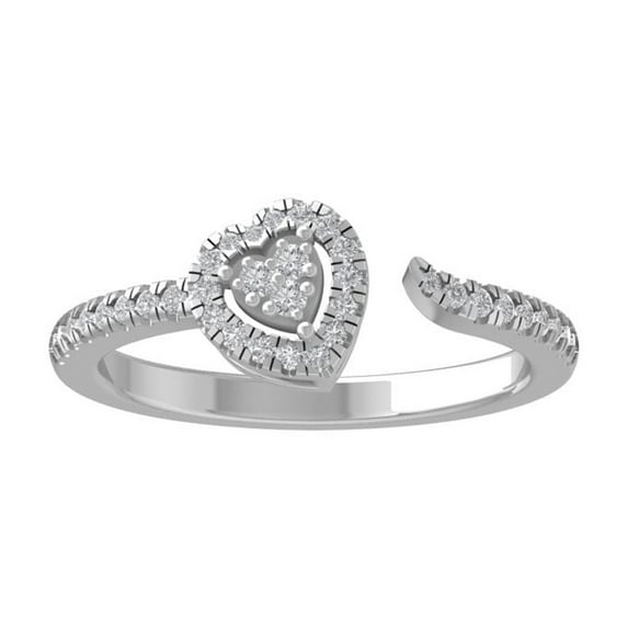 ARAIYA FINE JEWELRY 14K White Gold Round Cluster Diamond Engagement Ring (1/4 cttw, I2-I3 Clarity, I-J Color) Size 7.5