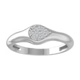 thumbnail image 1 of ARAIYA FINE JEWELRY 14K White Gold Round Cluster Diamond Engagement Ring (1/6 cttw, I-J Color, I2-I3 Clarity), Size 10, 1 of 5