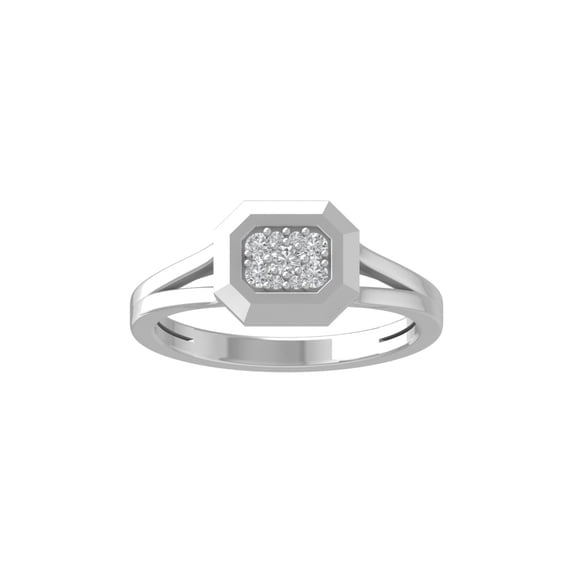 ARAIYA FINE JEWELRY 14K White Gold Round Cluster Diamond Engagement Ring (1/6 cttw, I-J Color, I2-I3 Clarity), Size 8.5
