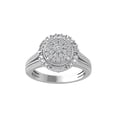 thumbnail image 1 of ARAIYA FINE JEWELRY 14K White Gold Round Cluster Diamond Engagement Ring (3/4 cttw, I-J Color, I2-I3 Clarity), Size 7.5, 1 of 5