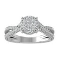 thumbnail image 1 of ARAIYA FINE JEWELRY 14K White Gold Round Cluster Diamond Engagement Ring (3/4 cttw, I2-I3 Clarity, I-J Color) Size 5, 1 of 5