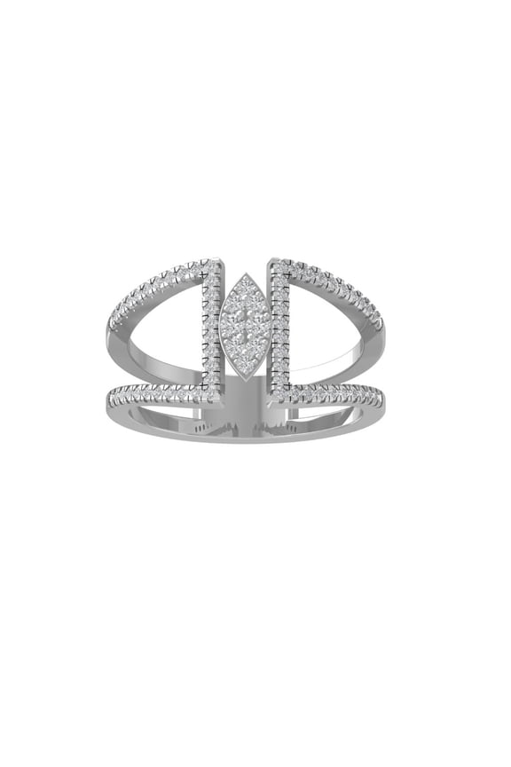 FINE JEWELRY 14K White Gold Round Cluster Lab Grown Diamond Engagement Ring (1/3 cttw, VS Clarity, D-F Color) Size 10