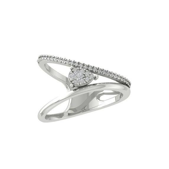 ARAIYA FINE JEWELRY 14K White Gold Round Cluster Lab Grown Diamond Engagement Ring (1/5 cttw, VS Clarity, D-F Color) Size 8