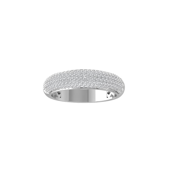 ARAIYA FINE JEWELRY 14K White Gold Round Diamond Anniversary Band Ring (3/4 cttw, I-J Color, I2-I3 Clarity), Size 10