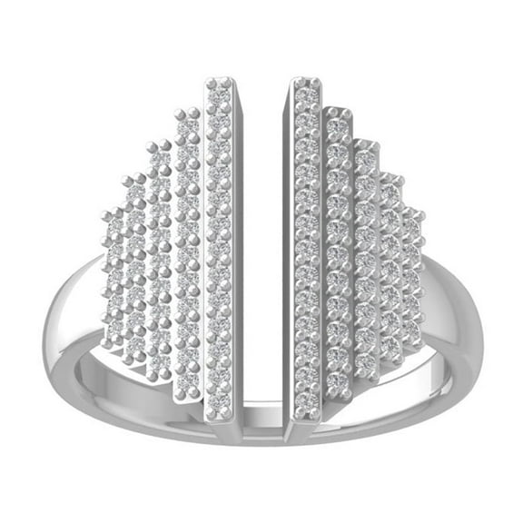 ARAIYA FINE JEWELRY 14K White Gold Round Diamond Band Ring (1/2 cttw, I2-I3 Clarity, I-J Color) Size 6